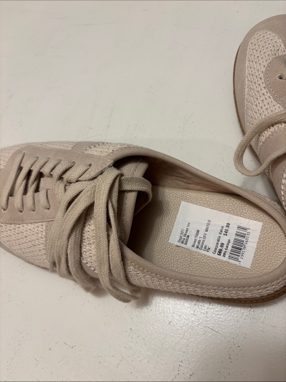 MIA Beige Knit & Suede Mule Sneakers - Picture 4 of 4